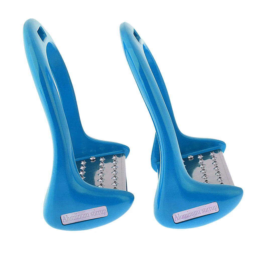 1Pair Anti Slip Aluminium Horse Saddle English Stirrups Horse Riding Equestrian Safety 18x15cm Plastic Safety Stirrups