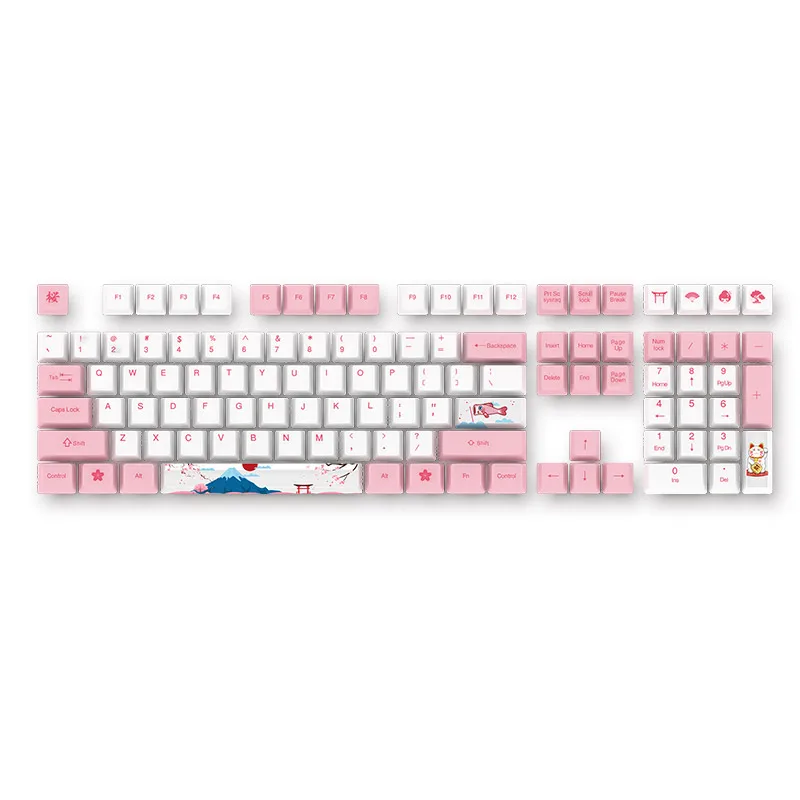  Mechanical Keyboard Keycap for 108 Key Keyboard World Tour Series Cherry Dye-subbed PBT Keycap Set 
