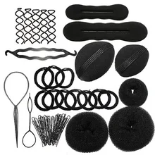 24 шт. Pro заколки для волос, накладки, шпильки роликовые оплетки, твист, губка, аксессуары для укладки инструменты, набор-15