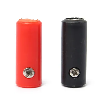 

2PCS Copper Silicone Insulated In Line Banana Female Jack Socket Converter Adapter Plug Connector Red Black