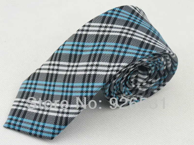 

Man necktie/polyester/British style/lake blue,white and black/grid design/han edition men's fashion narrow tie,free shipping