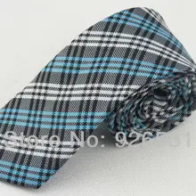 Человек галстук/полиэстер/британский стиль/озеро синий, белый и черный/дизайн сетки/серия Han Мужская мода узкий галстук