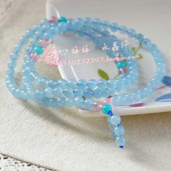 

Natural fashion accessories aquamarine crystal bracelet bead amazonstone jewelry pink crystal transhipped