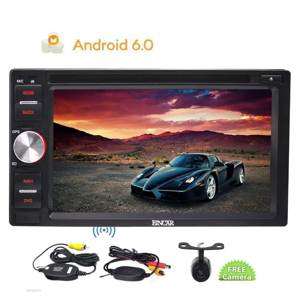 

6.2'' Double Din Android 6.0 Car DVD Player GPS Navigation in Dash Car Stereo System Audio Radio Video with Wireless Rear Camera