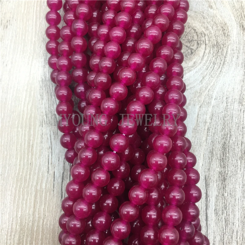

Violet Red Malaysian Jades bead,Round smooth beads 15" Strand 6 8 10MM Pick Size For Jewelry Making MY1410