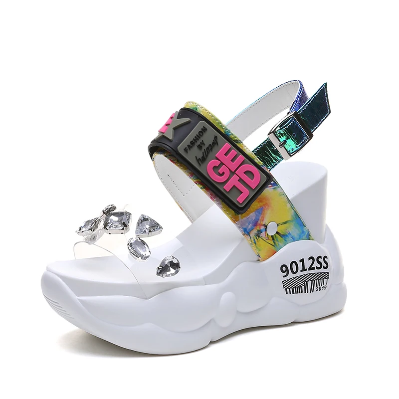 

2019 Super High Heels Platform Shoes Ladies Sandals Comfortable Wedges Shoes for Women Outdoor Beach Sandalen Summer Shoes Woman