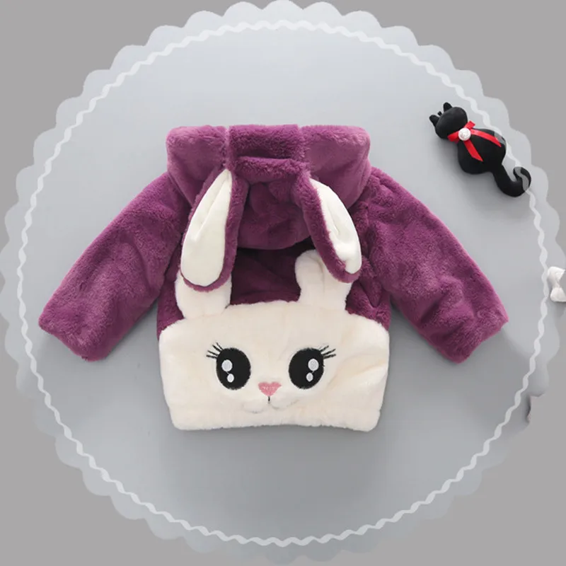 

Cute Bear Children Coat 2018 Winter Clothes For Toddler Girls Faux Fur Hooded Kids Jacket Casaco Infantil 2-10 Years