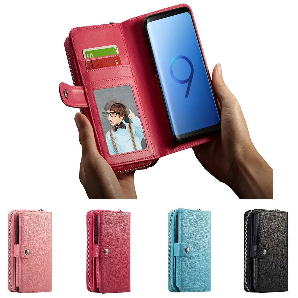 

Litchi Grain Series Convenient Phone Case Mobile Phone Cover For Samsung GALAXYS9 Protection Cases Covers With Card Packet