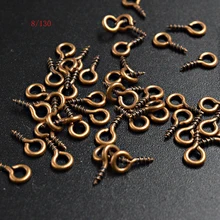 FLTMRH 65 шт. 8 мм золото Серебряный тон Винт глаз бейки Топ просверленные ювелирные изделия разъем поставки для ювелирных компонентов