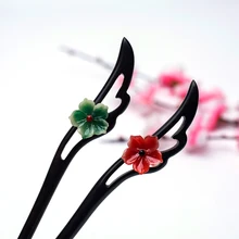 Высокое качество китайской стороны-резные сандалового дерева натуральный камень волос stick с натуральным ароматом ручной работы винтажные Для женщин украшения подарок