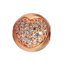 Подходит для браслетов Pandora Love of My Life шармы с розовым золотом цвета Серебро 925 пробы-ювелирные изделия бусины