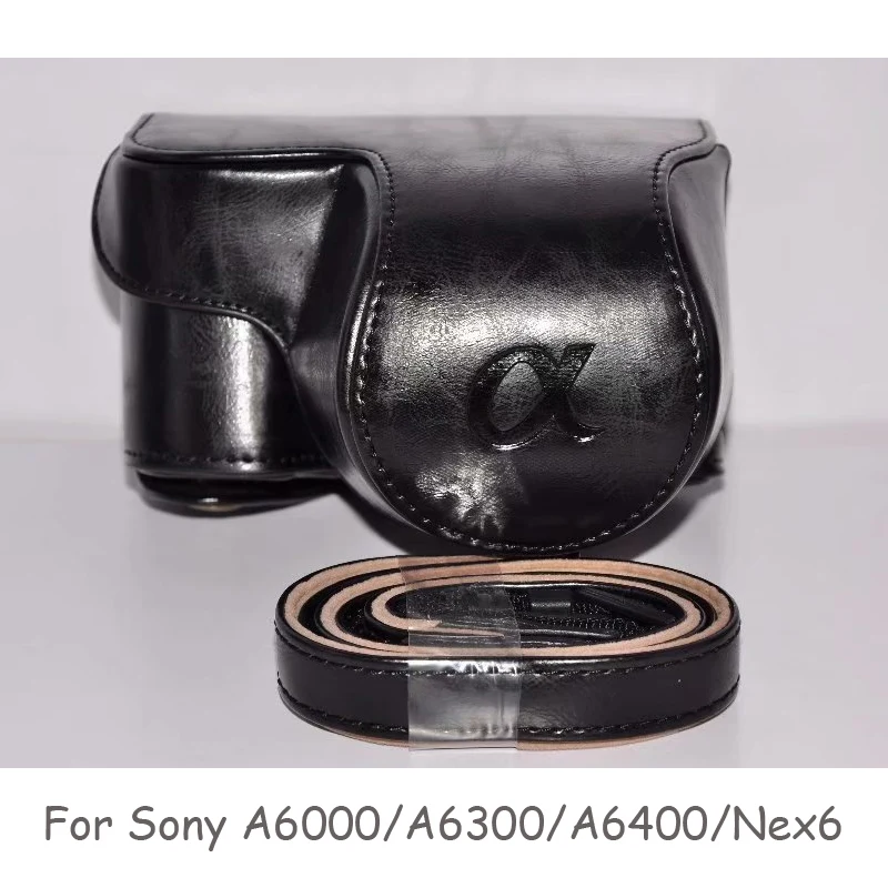 Leather Case Cover for Sony A5000/A5100/Nex3/A6000/A6300/A6400/Nex6 Camera