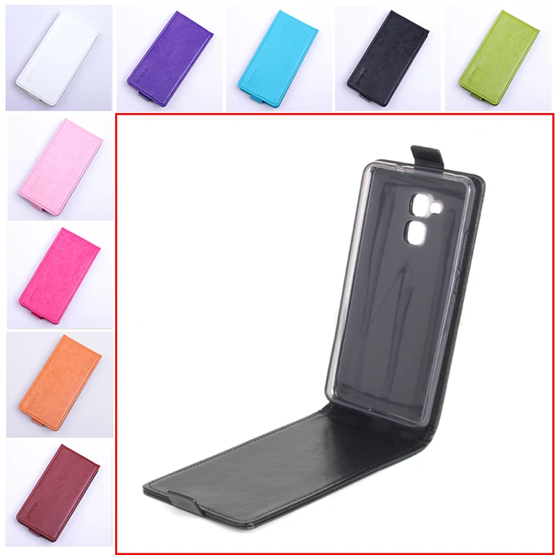 

Fashion 9 colors Flip Leather Cover Case for Huawei Honor 5C Vertical Back Cover Magnetic Protective Shell Open Up and Down