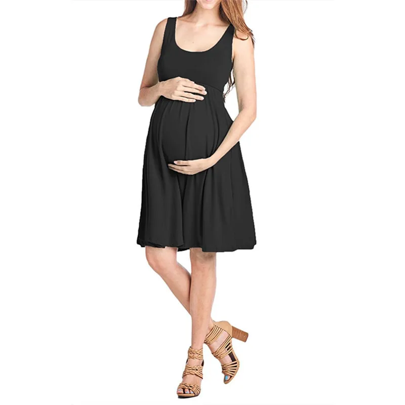 

Summer Fashion Maternity Dresses Brief Solid Sleeveless Pregnancy Nursing Sexy Dress For Pregnant Women Plus Size Clothes W008