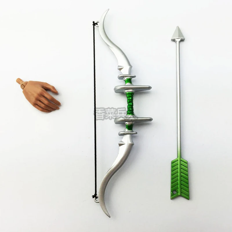 1/6 Scale Alloy Bow and Arrow Set Weapon Model Toy 1:6 Soldier Figure Toys Parts Military Army Soldier Toys Gift 1/6 Scale BJD H