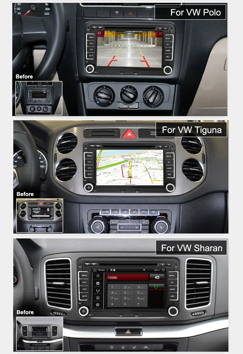 Eunavi 2 Din Android 9,0 автомобильный аудио dvd-плеер радио для VW GOLF 6 Polo Bora JETTA B6 PASSAT Tiguan SKODA OCTAVIA gps навигация