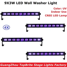 4Pcs/Lot LED Bar Light UV Color 9X3W LED Wall Wash Lights Perfect For Stage Party Wedding Events Lighting Fast Shipping