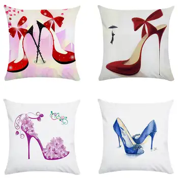 

Cushion. New Year gift high-heeled shoes HomerDecor Cushion Cover Throw Pillowcase Pillow Covers 45 * 45cm Sofa Seat Cushion
