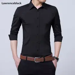 Lawrenceblack брендовая мужская рубашка мужские деловые повседневные Большие размеры 2018 Новое поступление Мужская известная брендовая одежда
