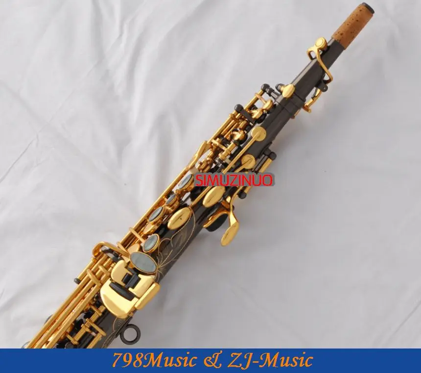 Черный никель прямой Саксофон сопрано Sax High F # G с чехлом 10 Reeds|straight soprano saxophone|soprano