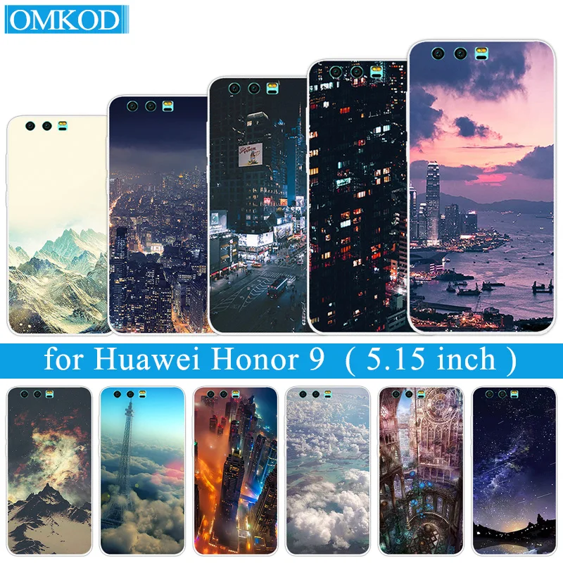 For Huawei Honor 9 Case Silicone Cover 5.15'' for Funda Ultrathin Coque Honor9 Black Matte Night Build Cases | Мобильные