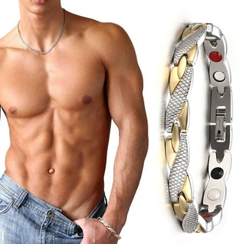 

Slimming Bracelet Magnetic therapy Fashionable Jewelry Man Woman Golden Link Chain Weight Loss Bracelet Health Slimming Products