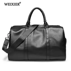 WEIXIER из искусственной кожи Большой Ёмкость Для мужчин новое качество Дорожная сумка, чемодан для Для мужчин новая мода спортивная сумка с