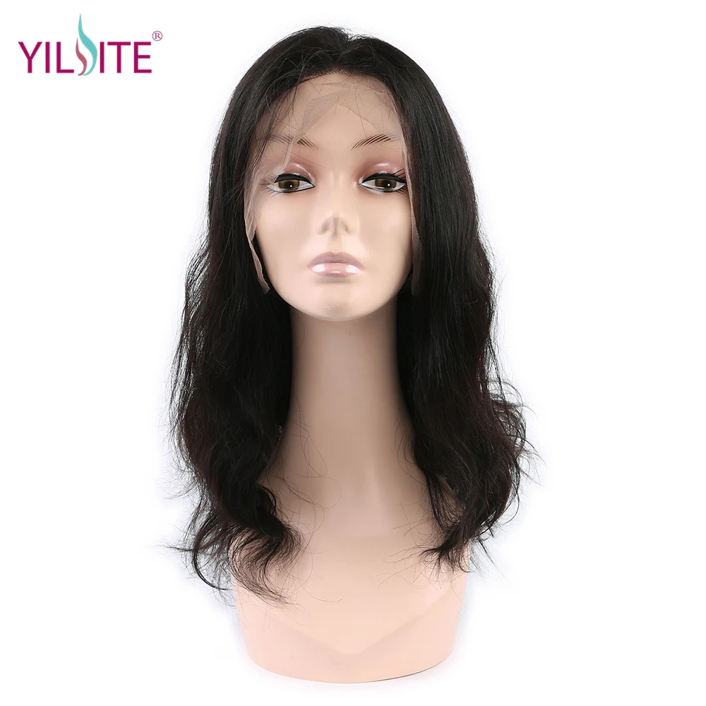 

YILITE 360 Lace Frontal Wig 180% Density Human Hair Wigs For Women Body Wave Indian Remy Hair Natural Black Color