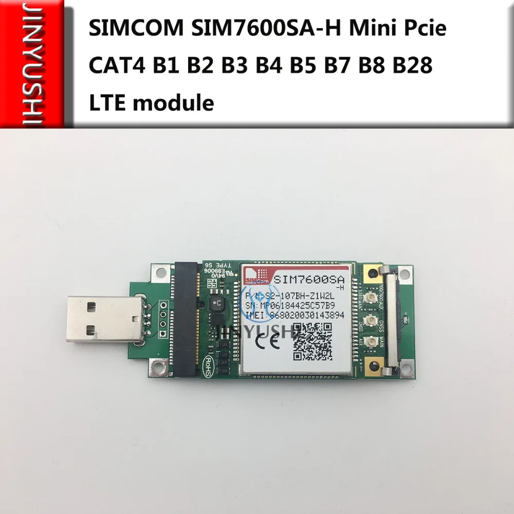 Pcie + Adaptador Usb com Slot para Cartão Sim tipo Cat4 Simcom Mini b2 b3 b4 b5 b7 b8 B28 Módulo Lte Sim7600sa-h Sim7600 b1
