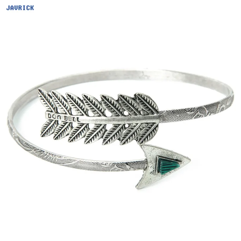 

JAVRICK Boho Women Silver Bangle Arrow Open Arm Cuff Adjustable Bracelet Jewelry