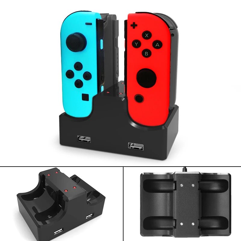 4in1 video game gamepad Charger 2 USB LED Indicater for Nintendo Switch