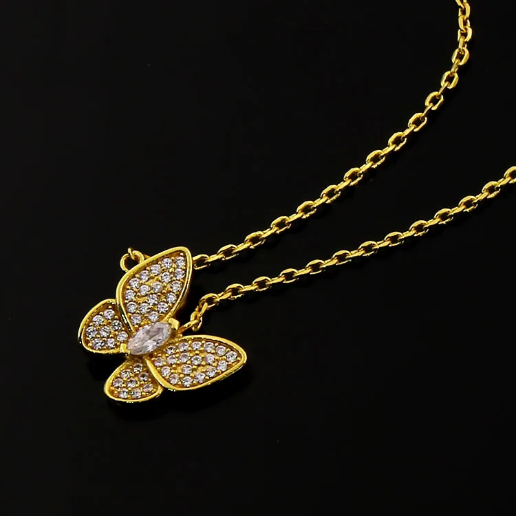

AAA качественное модное ожерелье с микро-паве из высококачественного циркона ожерелье с бабочкой свадебные роскошные украшения для женщин
