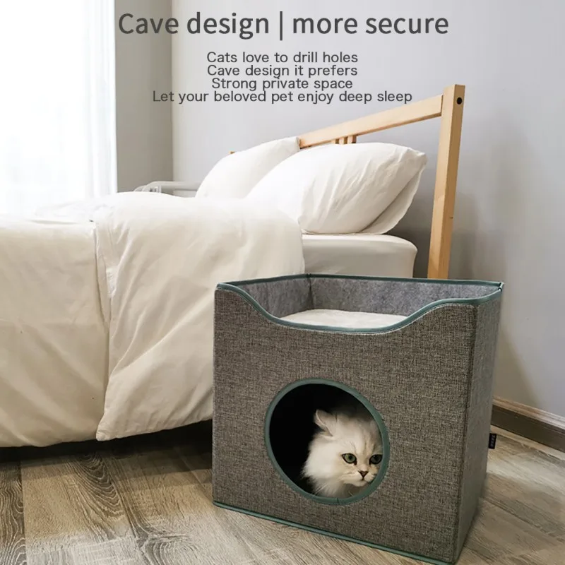 

Practical Concise Hot-selling Durable Enclosed Deep Sleep Square Collapsible Cat House