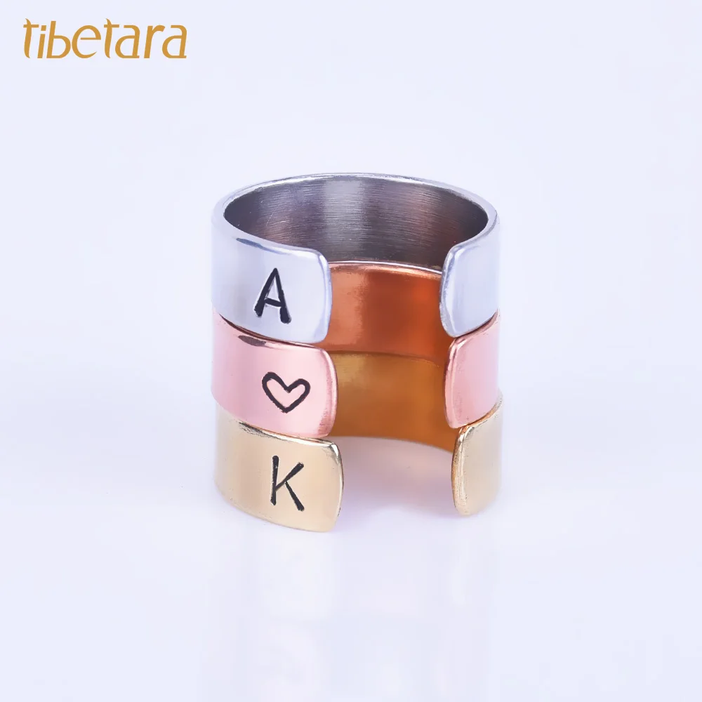 

Hand stamped ring,Personalized Ring ,Custom Ring,adjustable Customizable gift,jewelry for mom