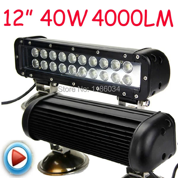 1pcs,12inch 40W 4000LM 1030V,6500K,LED working bar,forklift light,led