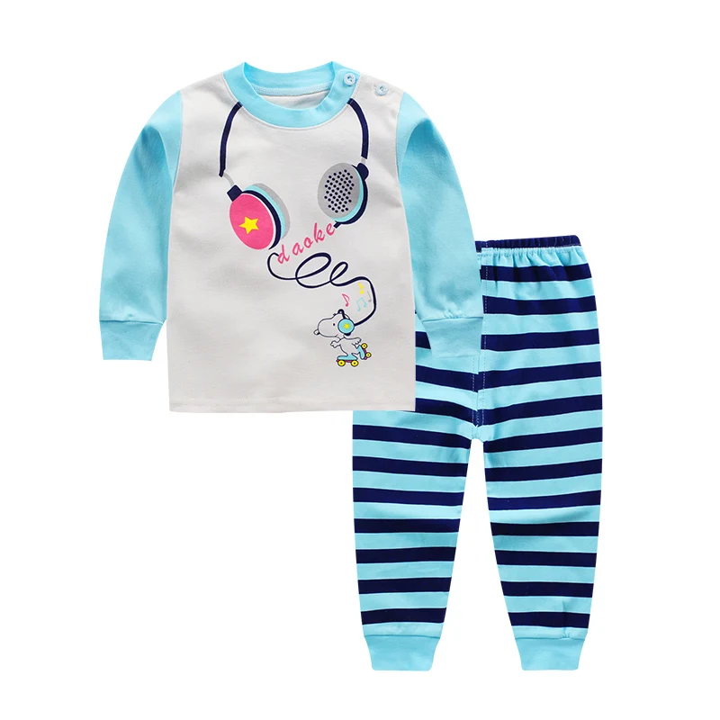 Комплекты для малышей, футболка+ штаны комплект из 2 предметов, осенне-зимняя одежда для маленьких девочек и мальчиков, комплект одежды комплект для малышей, детская одежда для новорожденных - Цвет: Небесно-голубой