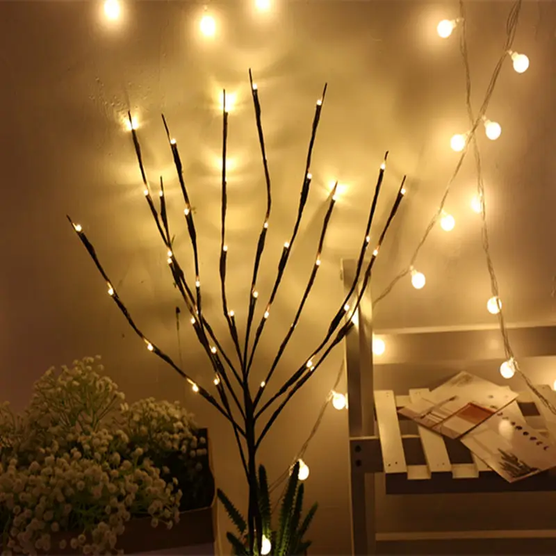 LED Willow Branch Lamp Floral Lights 20 Bulbs decorations for home  Christmas Party Garden Wedding Birthday