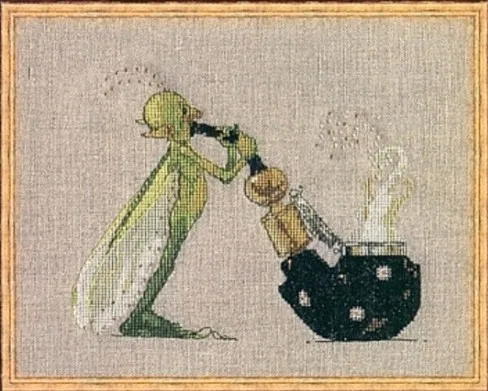 CS-1087 cross stitch kit green bee fairy Nimue NIUM.jpg