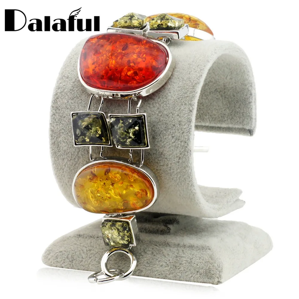 

Delicate Gallant Baltic Simulated Synthetic Honey Colorful Link Bracelets & Bangles Bracelets For Women S013