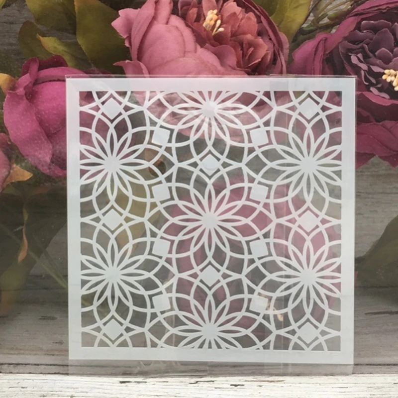 1 шт. 5*5 &quotцветок в цвете DIY слойные трафареты рисунок строительная карта шаблон |