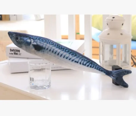 spanish mackerel Плюшевые игрушки для домашних животных для кошек, кошачья мята, игрушки для кошек, игрушки для котят, подарок, имитация рыбы, кошки, Мятная Подушка, товары для кошек, Прямая поставка - Цвет: spanish mackerel