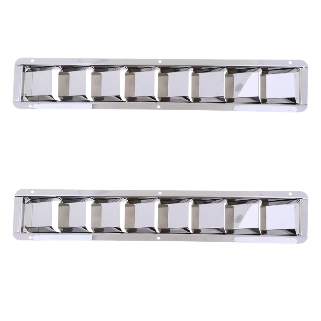 2 Pieces Air Vent/8 Louvres Stainless Steel - Marine/Boat/Yacht/Caravans Hardware