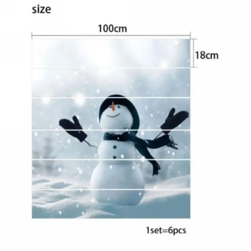 DIY 3D 6Pcs/set PVC Christmas Snowman Self-adhesive Stair Stickers Xmas Home Decor