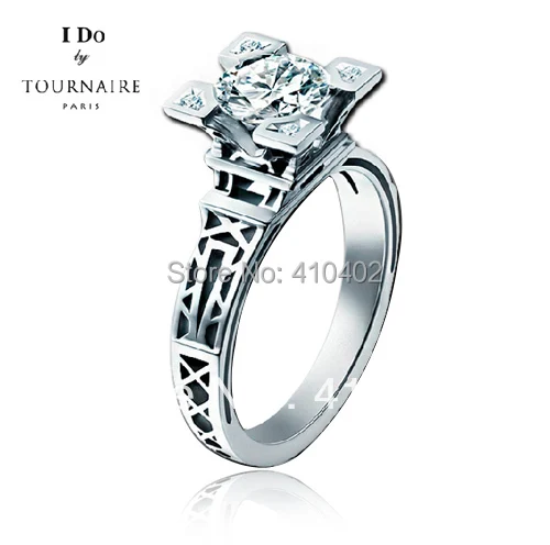 

96727-39.5,free shipping Eiffel Tower shaped ring white &