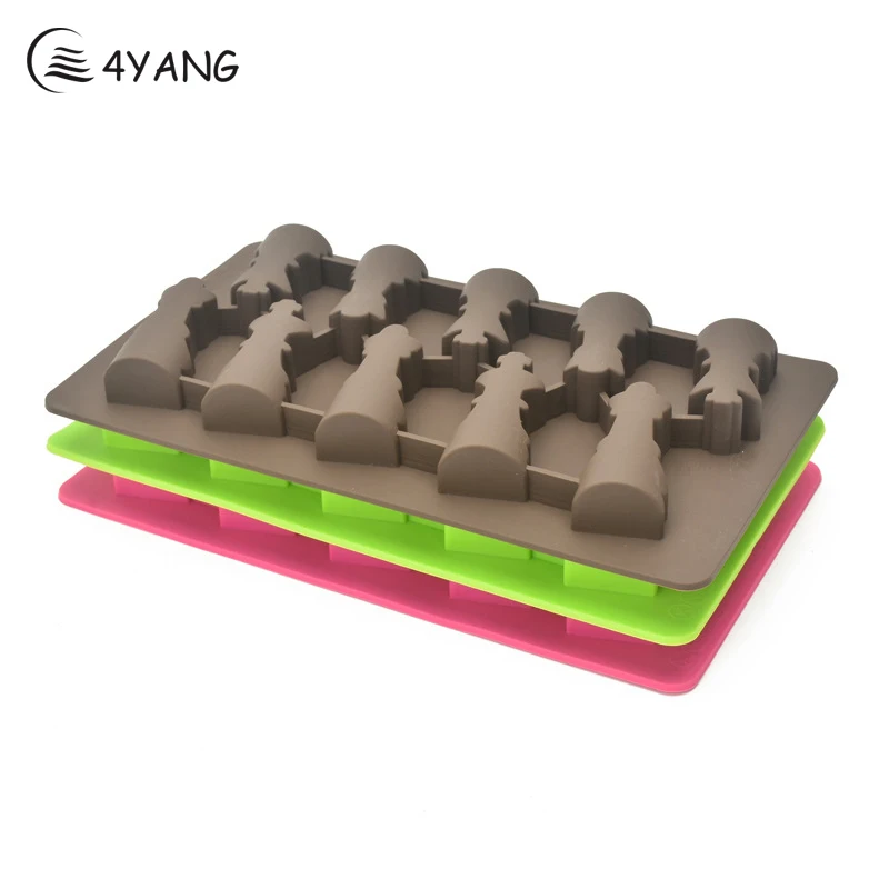 

4YANG 10 Lattices Chess Shape Chocolate Ice Maker Food Grade Silicone Cake Candy Cookie Mould Baking Mold 2018 Kitchen Gadgets