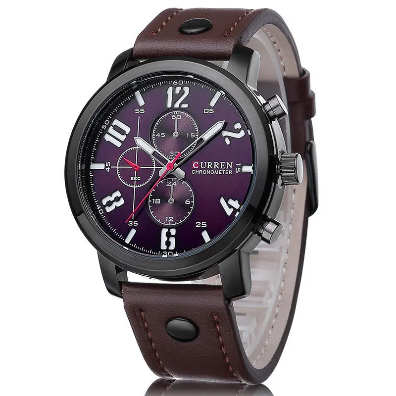 Для мужчин Watch Sport 30 м Водонепроницаемый модные наручные часы Montre Homme Пояса из натуральной кожи Relojes HOMBRE кварц мужской Бизнес часы - Цвет: black white