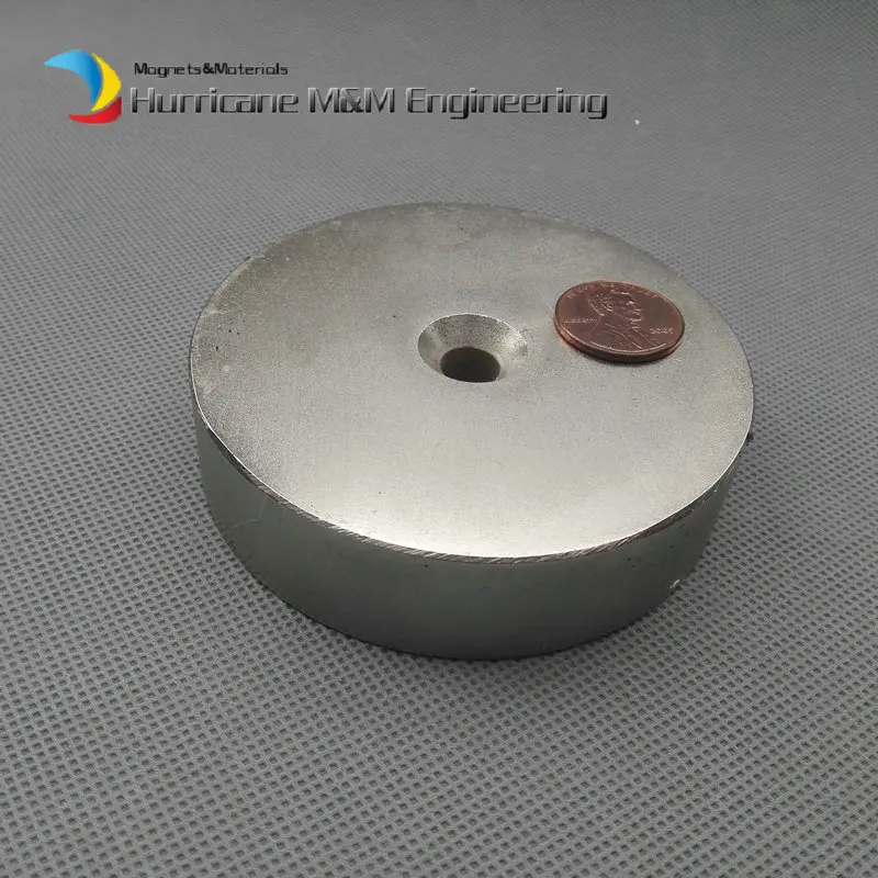 

NdFeB Lifting Magnet Disc Dia. 80x20 mm 3" Round with Matching Screw Countersunk Hole N52 Neodymium Rare Earth Permanent Magnet