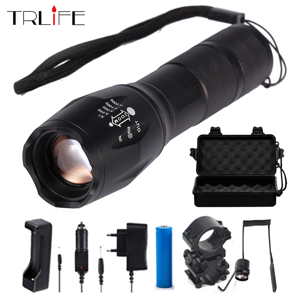 LED Flashlight 10000Lumens T6/L2/V6 Lamp Bead Tactical Flashlight Hunting Flash Light Torch Lamp+18650 Battery+Charger+Gun Mount LED Flashlight 10000Lumens T6/L2/V6 Lamp Bead Tactical Flashlight Hunting Flash Light Torch Lamp+18650 Battery+Charger+Gun Mount