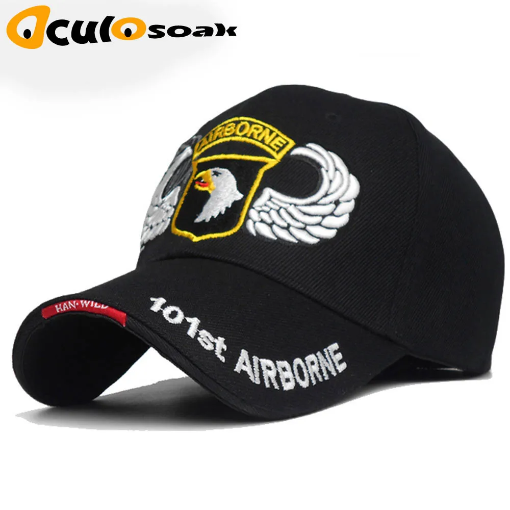 

101st Airborne Division Mens Baseball Caps US Army Cap Snapback Hats AIR FOREC Sport Tactical Cap Dad Hat 5 Panel Bone