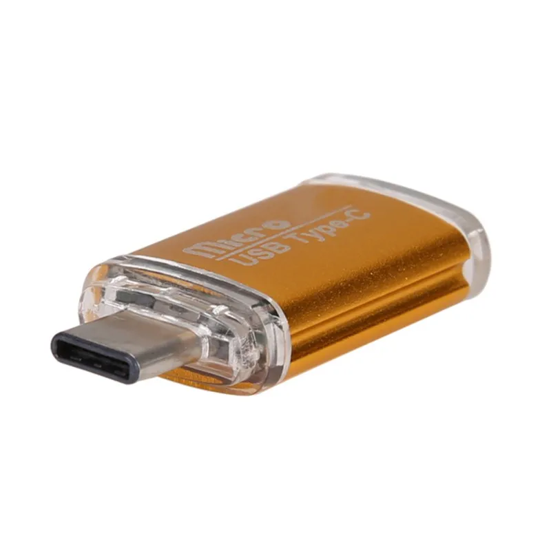 Мини Type C USB 3 1 SD OTG адаптер TF кардридер для мобильного телефона plug and play алюминиевый